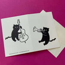 Load image into Gallery viewer, Jazz Cat Card  - Bass
